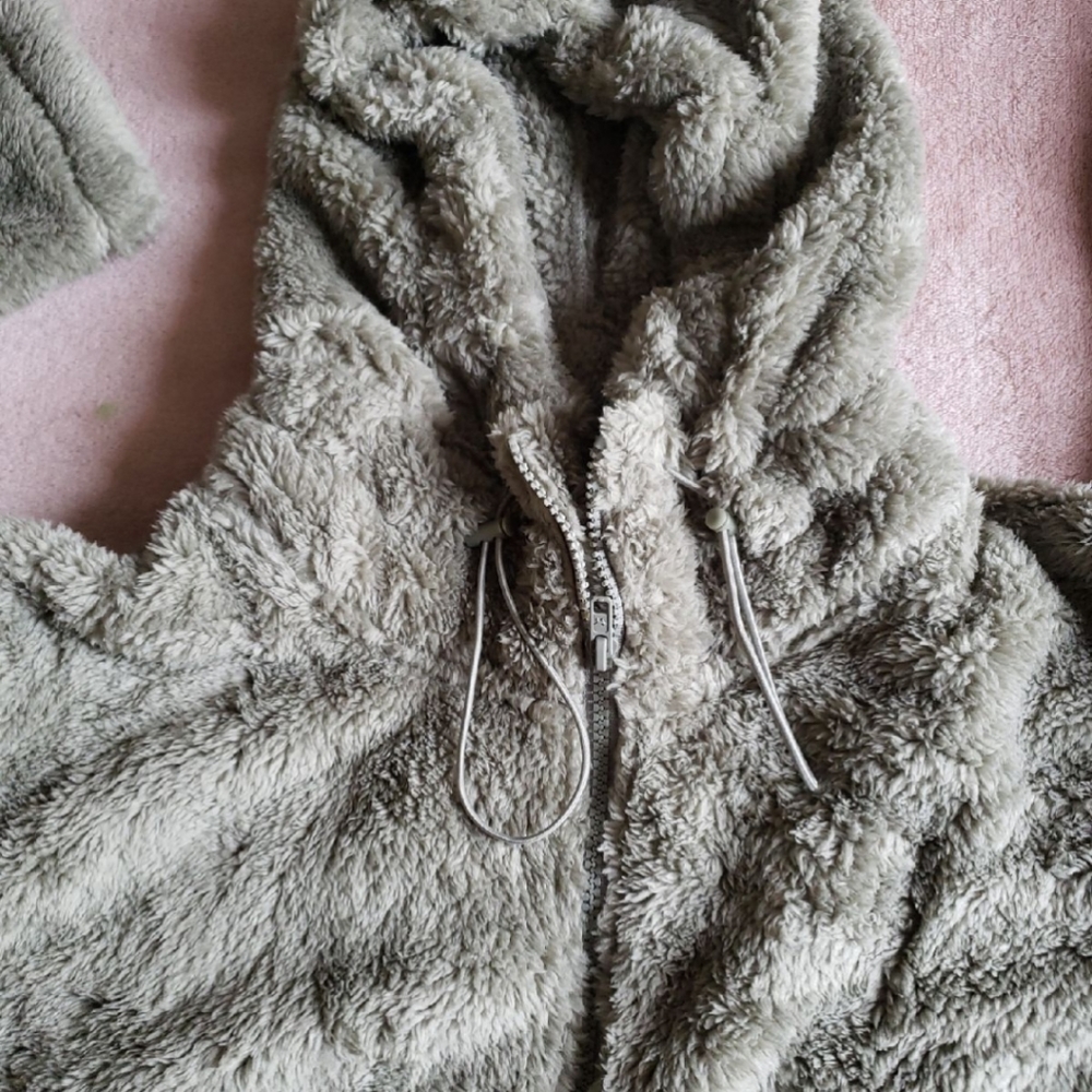 Pink Teddy Full Zip Crop Sz-M - Picture 7 of 9